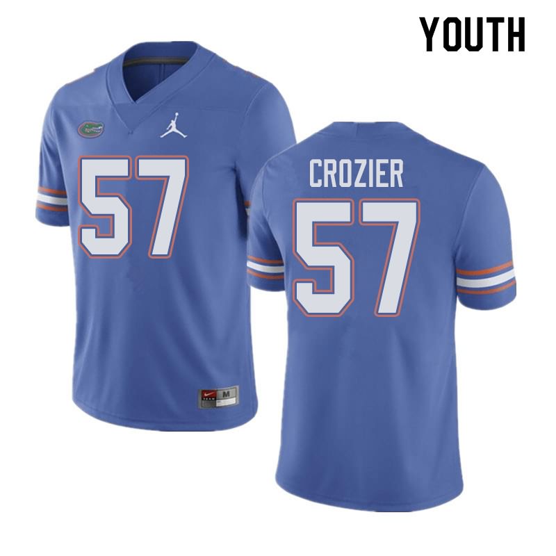 Youth NCAA Florida Gators Coleman Crozier #57 Stitched Authentic Jordan Brand Blue College Football Jersey NOA8065CG